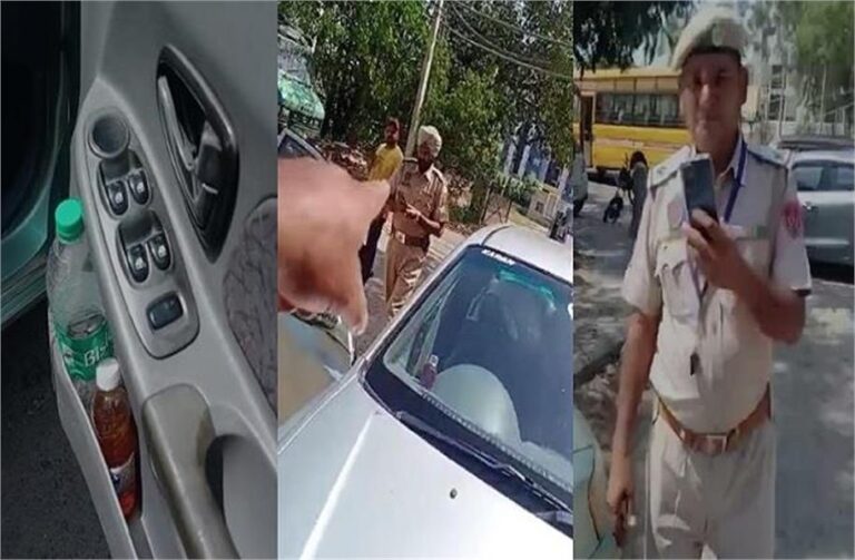 पुलिस को चालान काटना खुद पर पड़ा भारी, जबरदस्त हंगामा